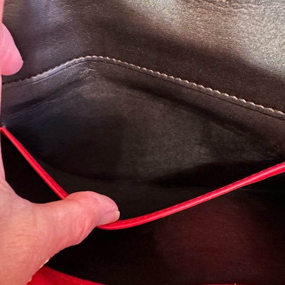 Mark and Graham leopard and red leather clutch - Picture 7 of 10